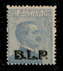 1922/23 - 25 cent (8ca) con decalco della vignetta - soprastampa ...