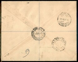 Aerogramma raccomandato affrancato con valori M.E.F. (6 + 8 + 10/18) ...