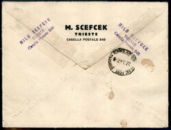 Raccomandata espresso affrancata con valori soprastampati (1/2 + 4/7 ...