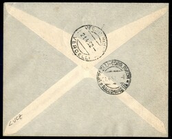 1952 - 1.000 lire bruno e rosso Aerea dentellato 14x13 1/4 (26A) - su ...