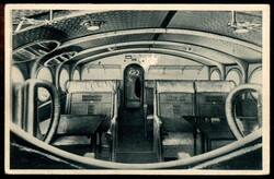 Cartolina raffigurante l'interno della cabina dell'idrovolante ...