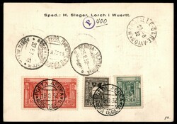 Cartolina del 5° Volo in Sud America del corriere dall'Egeo del 19.8 ...