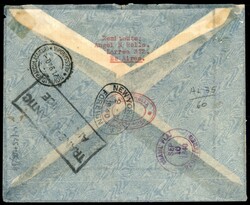 Aerogramma raccomandato da Buenos Aires a Novi Ligure via Miami e New ...