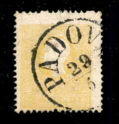 1858 - 2 soldi giallo Effigie (23) con annullo Padova 29/5 - cert. ...