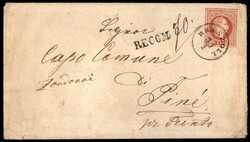 Recom. di Branzoll - busta postale da 5 kreuzer con affrancatura ...