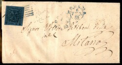 40 cent (6) con margini molto ampi - isolato su lettera da Modena a ...