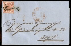 Fresca lettera affrancata con 2 grana (5) ben marginato - svolazzo di ...