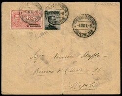 15 cent Michetti (5) + 25 cent Espresso (1) - busta per Napoli del 6 ...