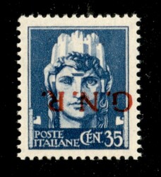1944 - 35 cent (476a) con soprastampa capovolta - gomma integra - ...