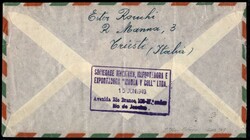 Aerogramma del 9.6.49 per il Brasile recante coppia 30 lire ...