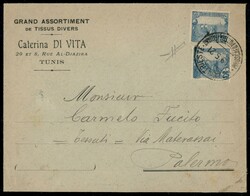 Piroscafo Postale Italiano 19.5.21 – Busta da Tunisi a Palermo – ...