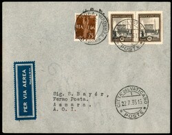 VATICANO ASMARA - 1935 (22 luglio) - Longhi 3289 - Imperial + Ala ...