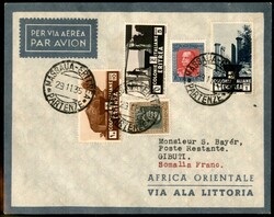 MASSAUA DJIBOUTI - 1935 (29 novembre) - Longhi 3377 - Ala Littoria - ...