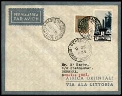 MASSAUA BERBERA - 1935 (29 novembre) - Longhi 3378 - AL - Primo Volo ...