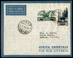 ASSAB ASMARA - 1935 (1 dicembre) - Longhi 3387 - Ala Littoria - Primo ...