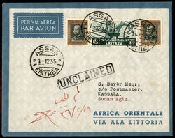 ASSAB KASSALA - 1935 (1 dicembre) - Longhi 3388 - Ala Littoria - ...