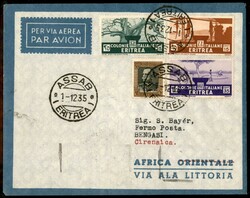 ASSAB BENGASI - 1935 (1 dicembre) - Longhi 3390 - Ala Littoria - ...