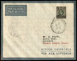 BERBERA DJIBOUTI - 1935 (18 dicembre) - Longhi 3484 - Ala Littoria - ...
