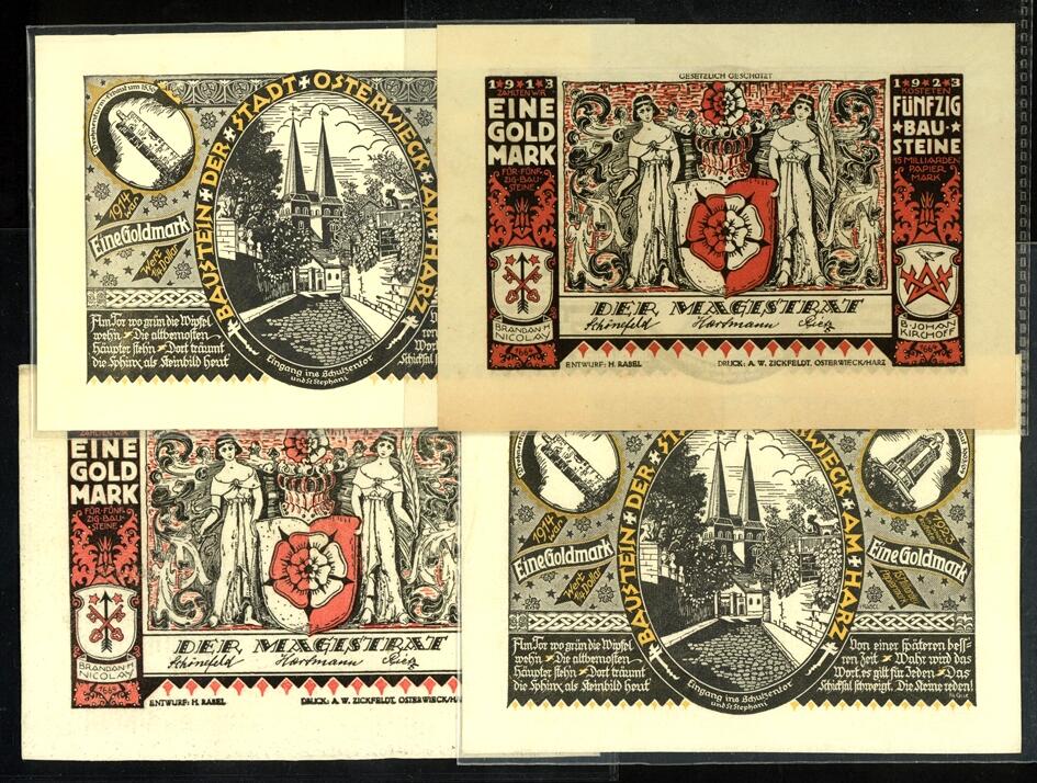 NOTGELD BESONDERER ART. LEDERGELD. OSTERWIECK am Harz (Sa.-Anhalt). 1 ...