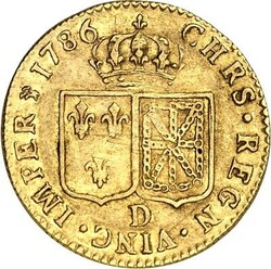 FRANKREICH. Louis XVI. 1774-1793. Louis d'or au buste nu 1786 D, Lyon ...