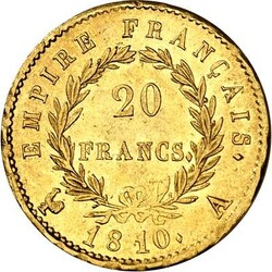 FRANKREICH. Napoleon I. 1804-1814. 20 Francs 1810 A Paris, Gold 5,80g ...