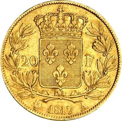 FRANKREICH. Louis XVIII. 1814-1824. 20 Francs 1817 A Gold 5,80g fein. ...