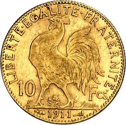 FRANKREICH. III. Republik 1871-1940. 10 Francs 1911 Gold 2,9g fein. ...