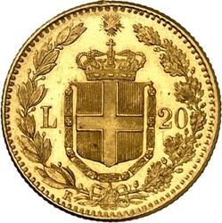 ITALIEN. KÖNIGREICH. Umberto I. 1878-1900. 20 Lire 1882 Gold 5,80g ...
