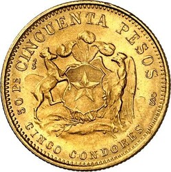 CHILE. Republik seit 1818. 50 Pesos 1970 9,15g 900fein. Fr. 55, KM ...
