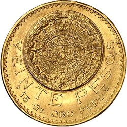 MEXIKO. Republik seit 1917. 20 Pesos 1959 Adler / Aztekenkalender, ...