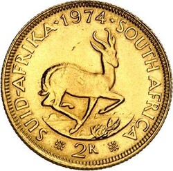 SÜDAFRIKA. Republik seit 1961. 2 Rand 1962 Riebeck / Springbock, ...