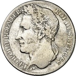 BELGIEN. KÖNIGREICH. Leopold I. 1831-1865. 1 Franc 1834. KM 7.1. . ...