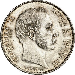 DÄNEMARK. KÖNIGREICH. Christian IX. 1863-1906. 2 Rigsdaler 1863 ...