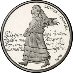 LETTLAND (LATVIA). Erste Republik. 1 Lats 2008 Sängerfestlichkeit Ag ...