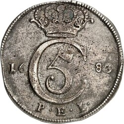 NORWEGEN. Christian V. 1670-1699. Krone 1683 Christiania (Oslo), gekr ...