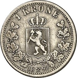 NORWEGEN. Oscar II. 1872-1905. 1 Krone 1892, 25 Öre 1899. ABH. 41, ...