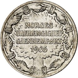 NORWEGEN. Haakon VII. 1905-1957. 2 Kroner 1906 Unabhängigkeit. ABH 3 ...