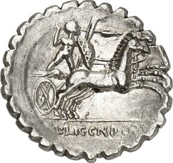 RÖMISCHE REPUBLIK : Silbermünzen. L. Licinius Crassus, Gn. Domitius ...