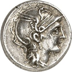 RÖMISCHE REPUBLIK : Silbermünzen. Titus Manlius, Appius Claudius & ...