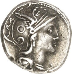 RÖMISCHE REPUBLIK : Silbermünzen. Gaius Claudius Pulcher 110-109 v. ...