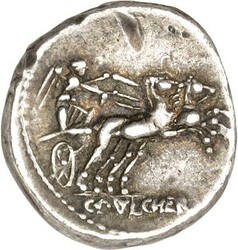 RÖMISCHE REPUBLIK : Silbermünzen. Gaius Claudius Pulcher 110-109 v. ...