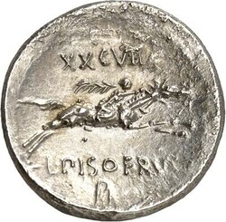 RÖMISCHE REPUBLIK : Silbermünzen. Lucius Calpurnius Piso Frugi 90 v ...