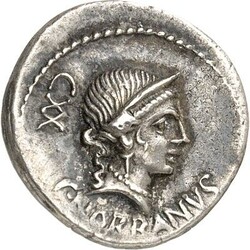 RÖMISCHE REPUBLIK : Silbermünzen. Gaius Norbanus 83 v. Chr. Denar 3 ...