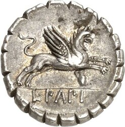 RÖMISCHE REPUBLIK : Silbermünzen. Lucius Papius 79 v. Chr. Denar ...