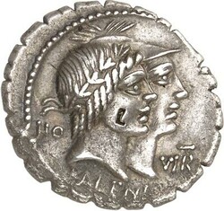 RÖMISCHE REPUBLIK : Silbermünzen. Quintus Fufius Calenus & Mucius ...