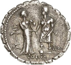 RÖMISCHE REPUBLIK : Silbermünzen. Quintus Fufius Calenus & Mucius ...