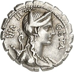 RÖMISCHE REPUBLIK : Silbermünzen. Gaius Hosidius Gaii filius Geta ...