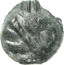 GALLIEN. REMI (um Reims). Potin-17mm 3,87g. Unbärtiger Kopf, mit ...