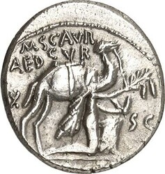 RÖMISCHE REPUBLIK : Silbermünzen. Marcus Aemilius Scaurus & Publ. ...