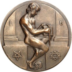 RELIGION UND ETHIK. FREIMAURER. HALLE. Medaille 1927 (sign. R.) auf ...
